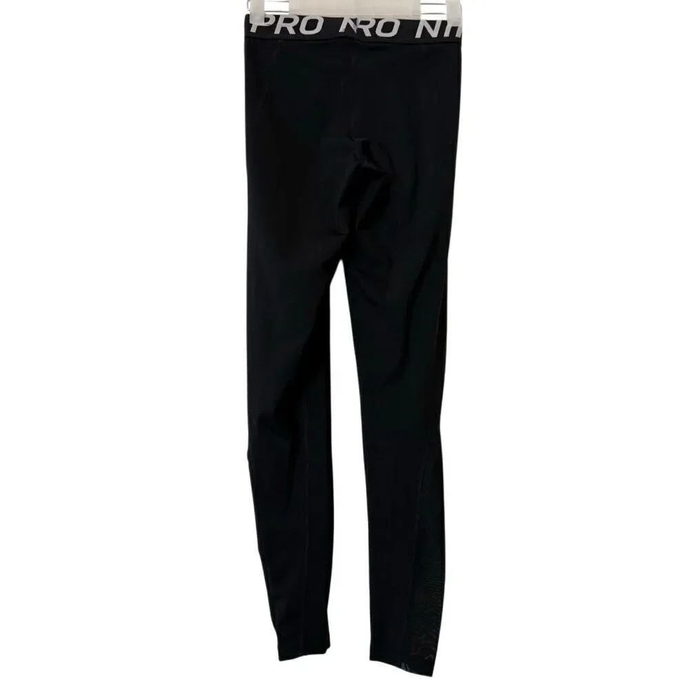 Nike Pro Sculpt Pull-On Mesh Panel Dri-Fit High Waisted 7/8 Leggings Black Small - Picture 2 of 5